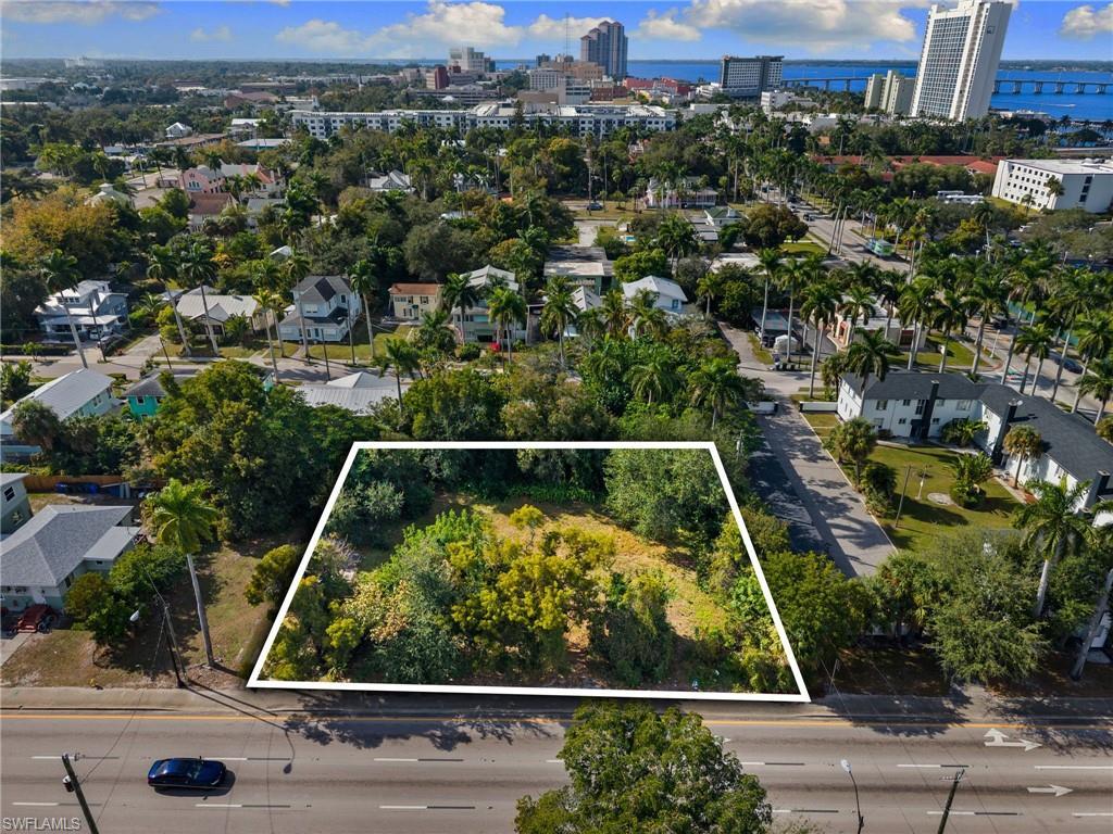 Image 1: View of urban area with property parcel outlined