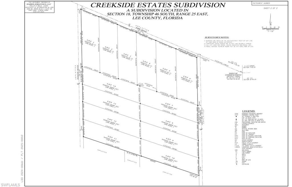 Image 3: Survey of subdivided Creekside Estates on Park Road between Creek Drive and Pioneer Road.