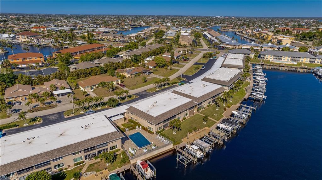 Image 4: Birds Eye view of boat slips and complex.