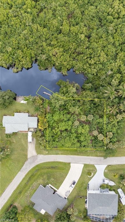 Image 1: Vacant land parcel featuring mature trees, direct water access, and a private dock structure