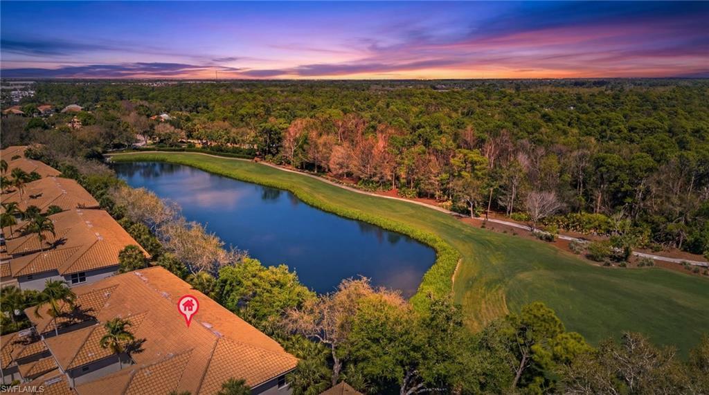 Image 2: Aerial view at dusk of a water view and golf course view