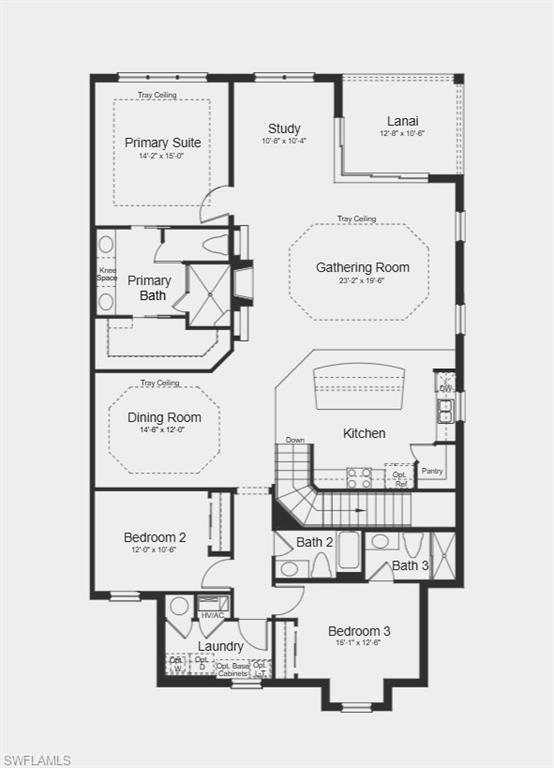 Image 2: Floor Plan - Additional Highlights Include: laundry room sink, crown molding, shower in place of tub in the secondary bath, and all appliances included