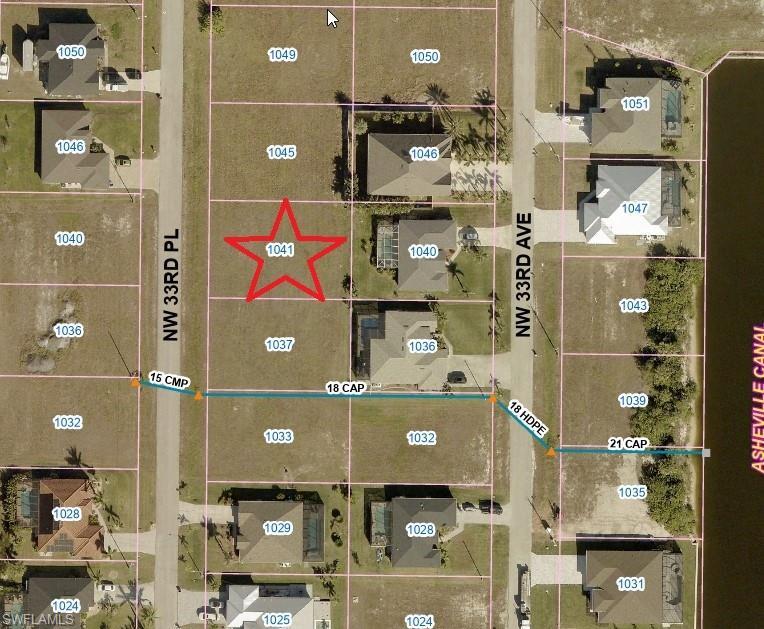 Image 3: Aerial map of property and surrounding area featuring property boundaries highlighted