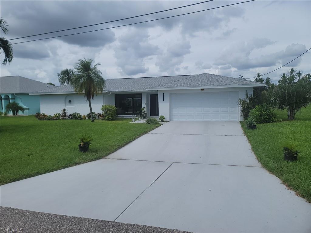 Image 1: Single story home with driveway, a front yard, stucco siding, an attached garage, and a shingled roof
