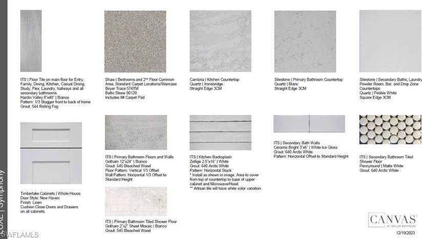 Image 3: 15681 Genova Drive design selections.  Home is under construction and selections are subject to change.