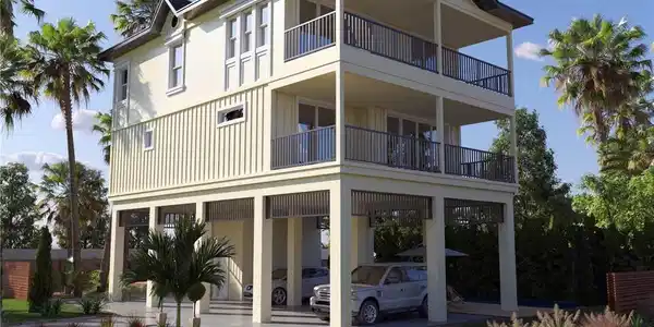 Image 4: Rendering of Elevated Sunset Home - Not included in Lot price - conceptual only -Virtualy edited