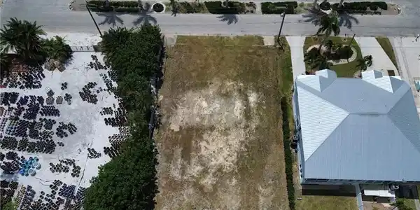 Image 2: Aerial view of property's location with property parcel outlined