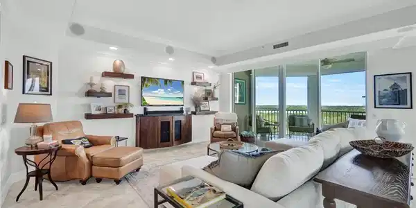Image 3: Living Room with Water Views