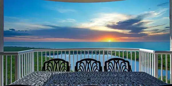 Image 2: Sunset views from our private balcony