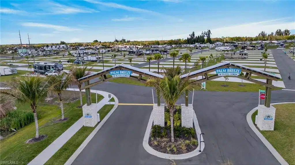 Image 1: Aerial perspective of suburban area