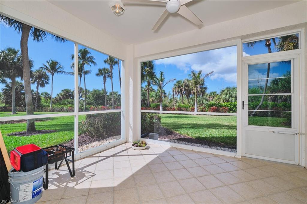 Image 2: Unfurnished sunroom featuring ceiling fan