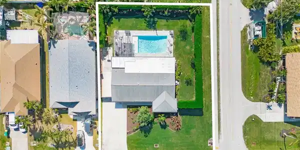 Image 2: Drone / aerial view of a pool area