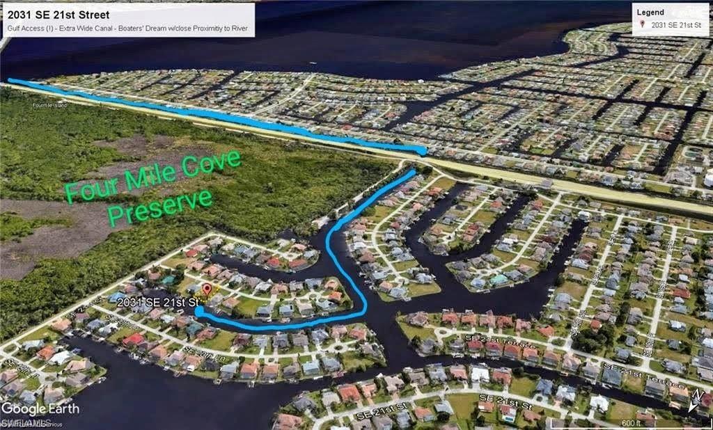 Image 1: Gulf Access w/extra Wide Canal and Brand New Seawall