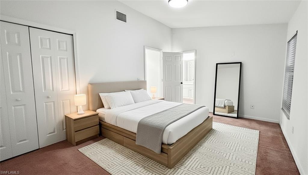 Image 4: Bedroom with carpet and a closet