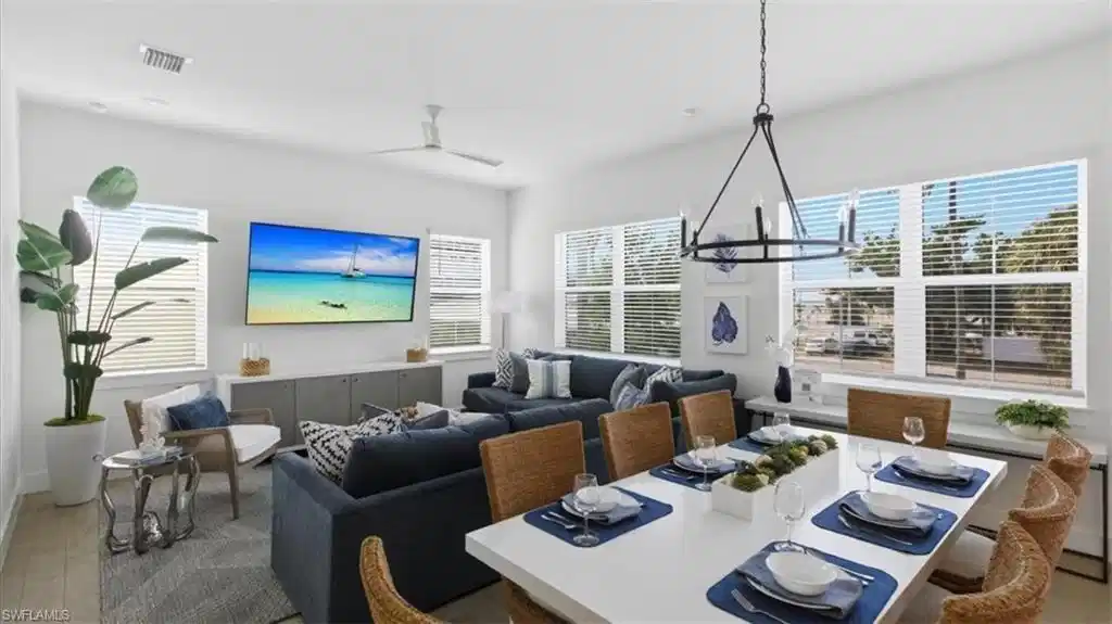 Image 1: Living / Dining Area - Virtually Edited