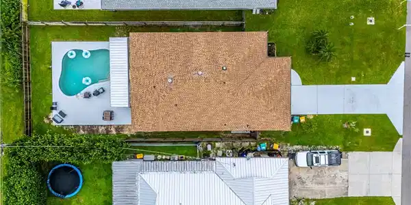 Image 3: Drone / aerial view of a pool area