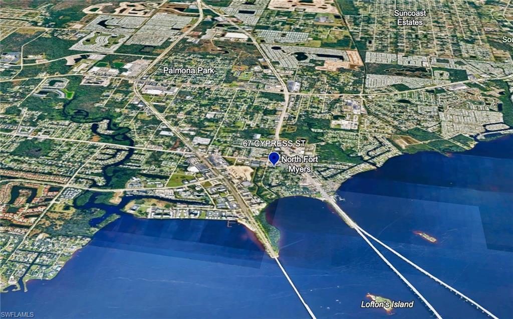 Image 3: Aerial Map. Displaying the geographic location of the property at 67 Cypress St, North Fort Myers