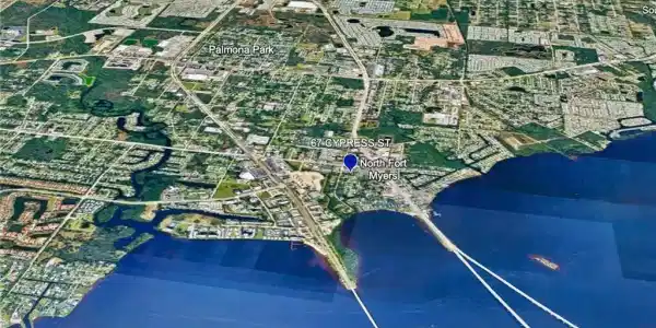 Image 3: Aerial Map. Displaying the geographic location of the property at 67 Cypress St, North Fort Myers