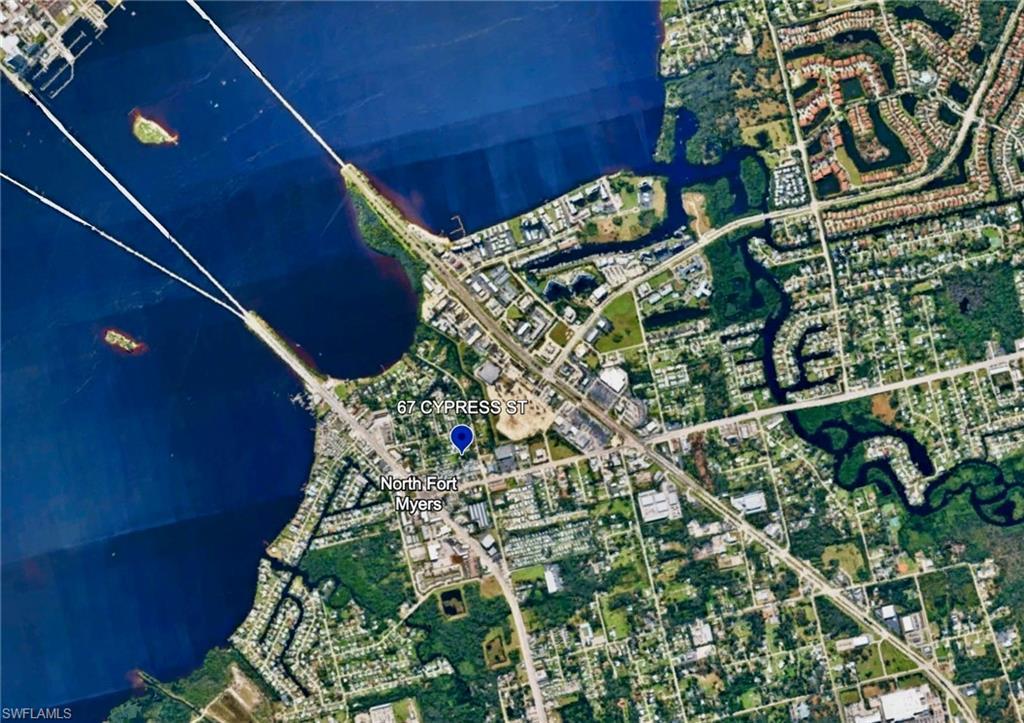 Image 4: Aerial Survey. Illustrating the geographic context of the property at 67 Cypress St, North Fort Myers