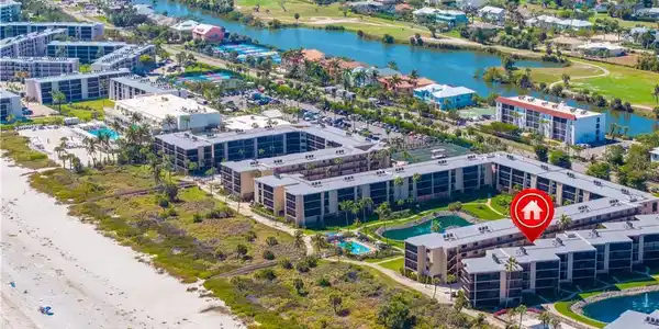 Image 4: Drone / aerial view of Sundial Resort including Sundial East.