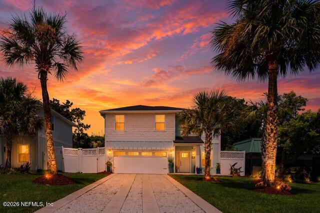 Image 1: Sunset front of house