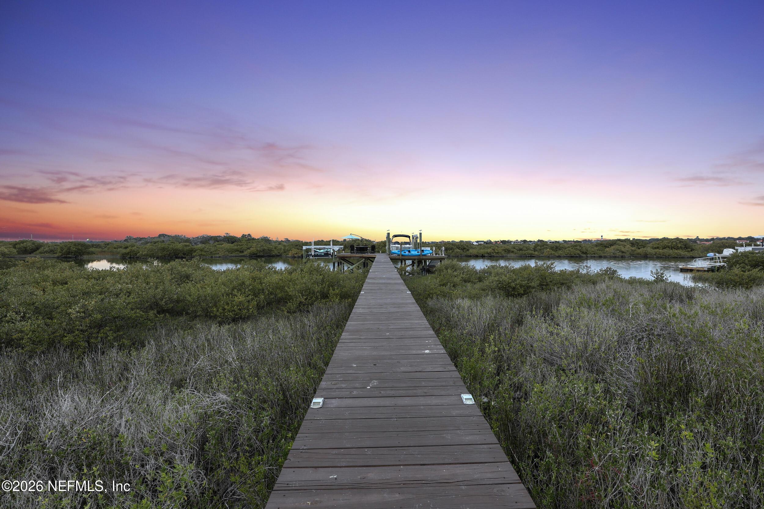 Image 3: twilight boat dock walkway