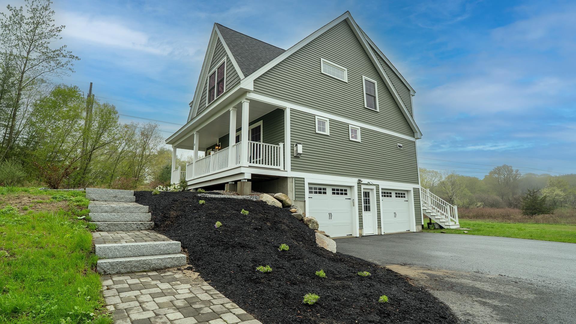Image 2: Custom brick paver walkway to farmers porch and front door