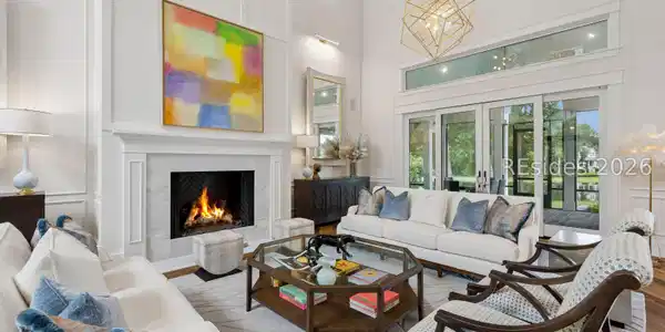 Image 3: Cozy large gas fireplace