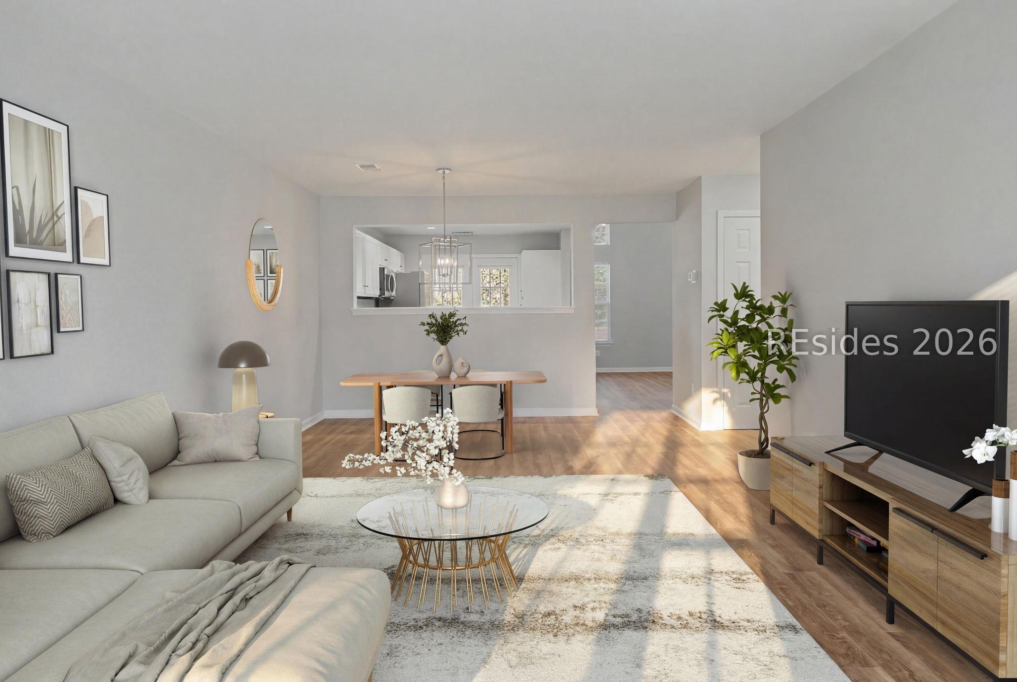 Image 4: Virtually staged dining and living room Image 4: Virtually staged dining and living room