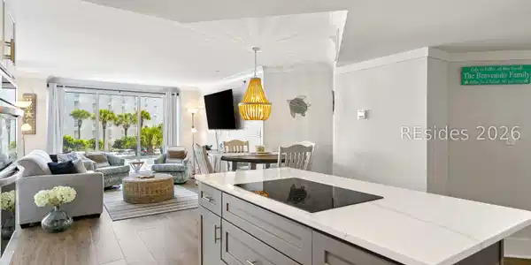 Image 3: Kitchen open to dining and living room w/oceanview Image 3: Kitchen open to dining and living room w/oceanview