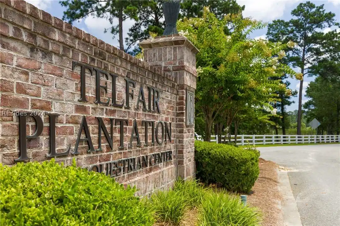 Image 1: Telfair Plantation's entrance sign monument before Image 1: Telfair Plantation's entrance sign monument before