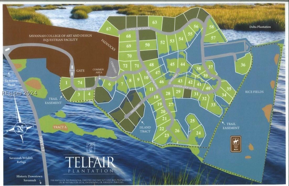 Image 4: Map of Telfair Plantation. Image 4: Map of Telfair Plantation.