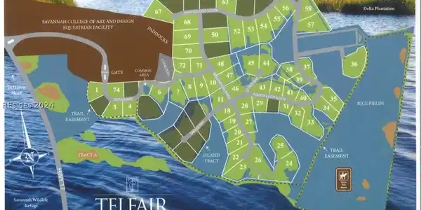 Image 4: Map of Telfair Plantation. Image 4: Map of Telfair Plantation.