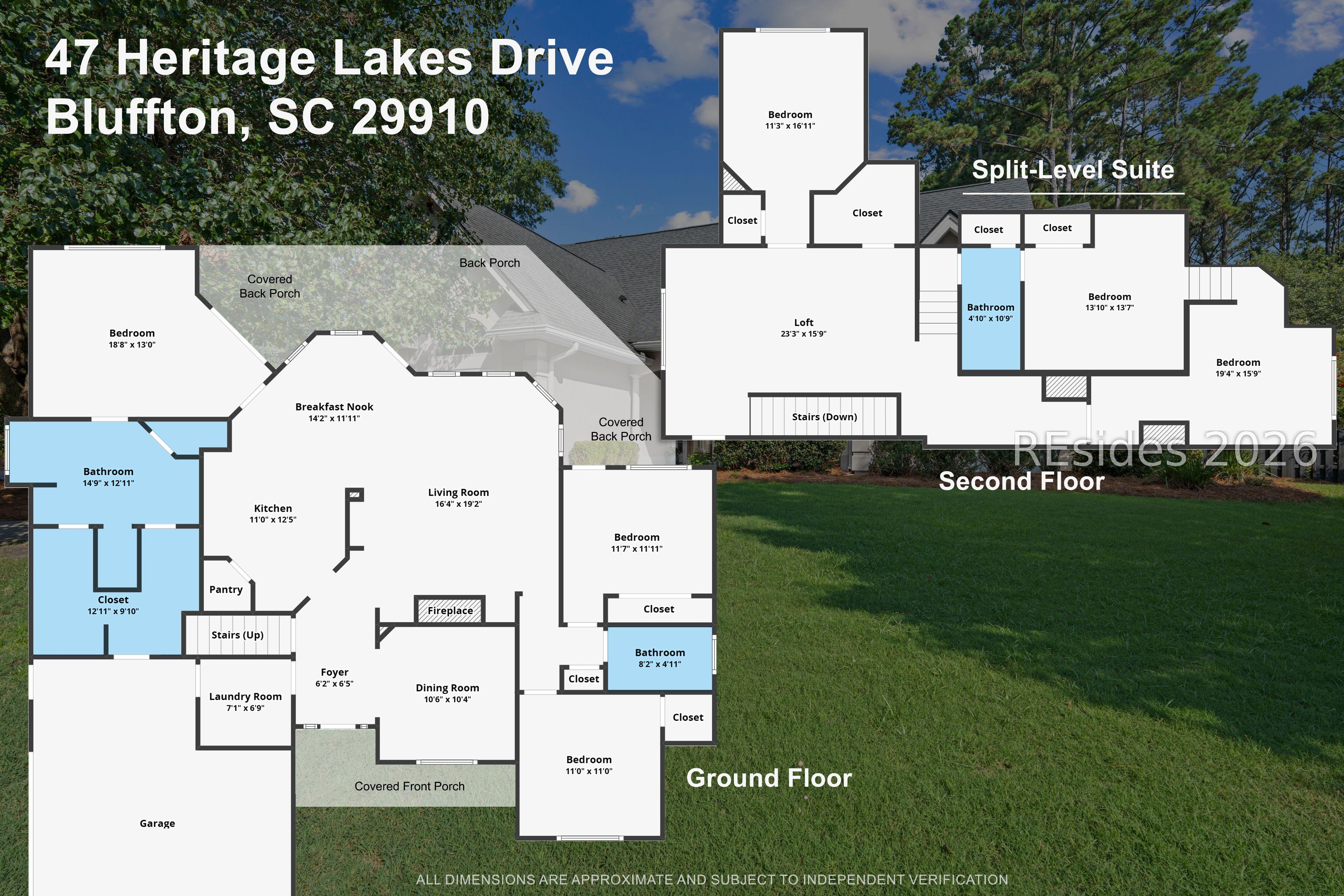 Image 2: 2-level floor plan with split-level suite upstairs Image 2: 2-level floor plan with split-level suite upstairs