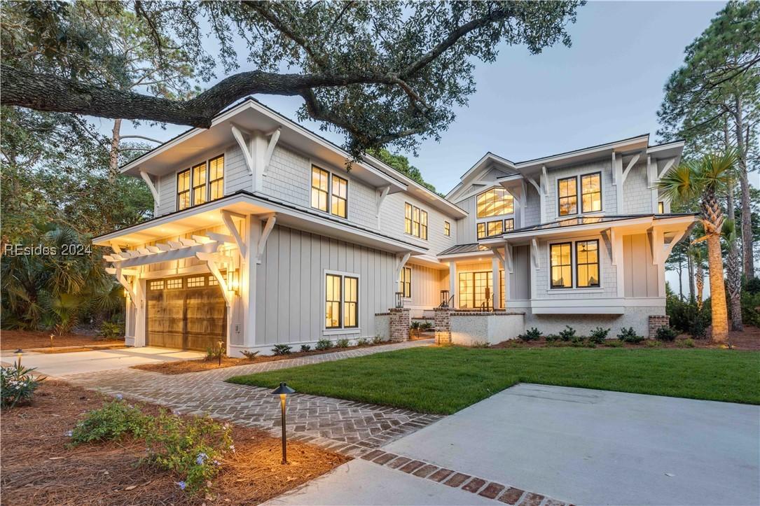 Image 1: Front Elevation at Twilight