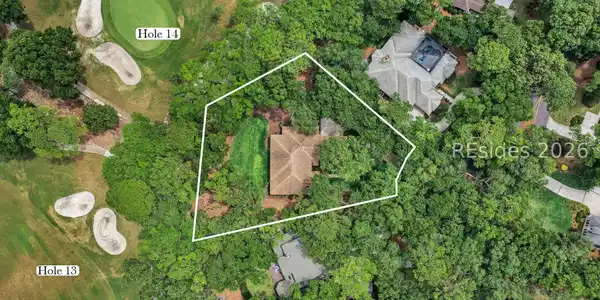 Image 2: Aerial of home & 13th, 14th, & 15th Holes Image 2: Aerial of home & 13th, 14th, & 15th Holes