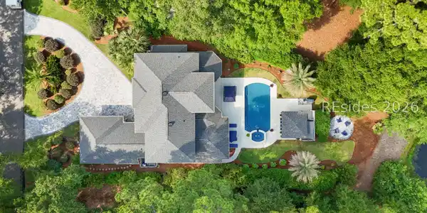 Image 4: Aerial view - layout of home and entertaining area