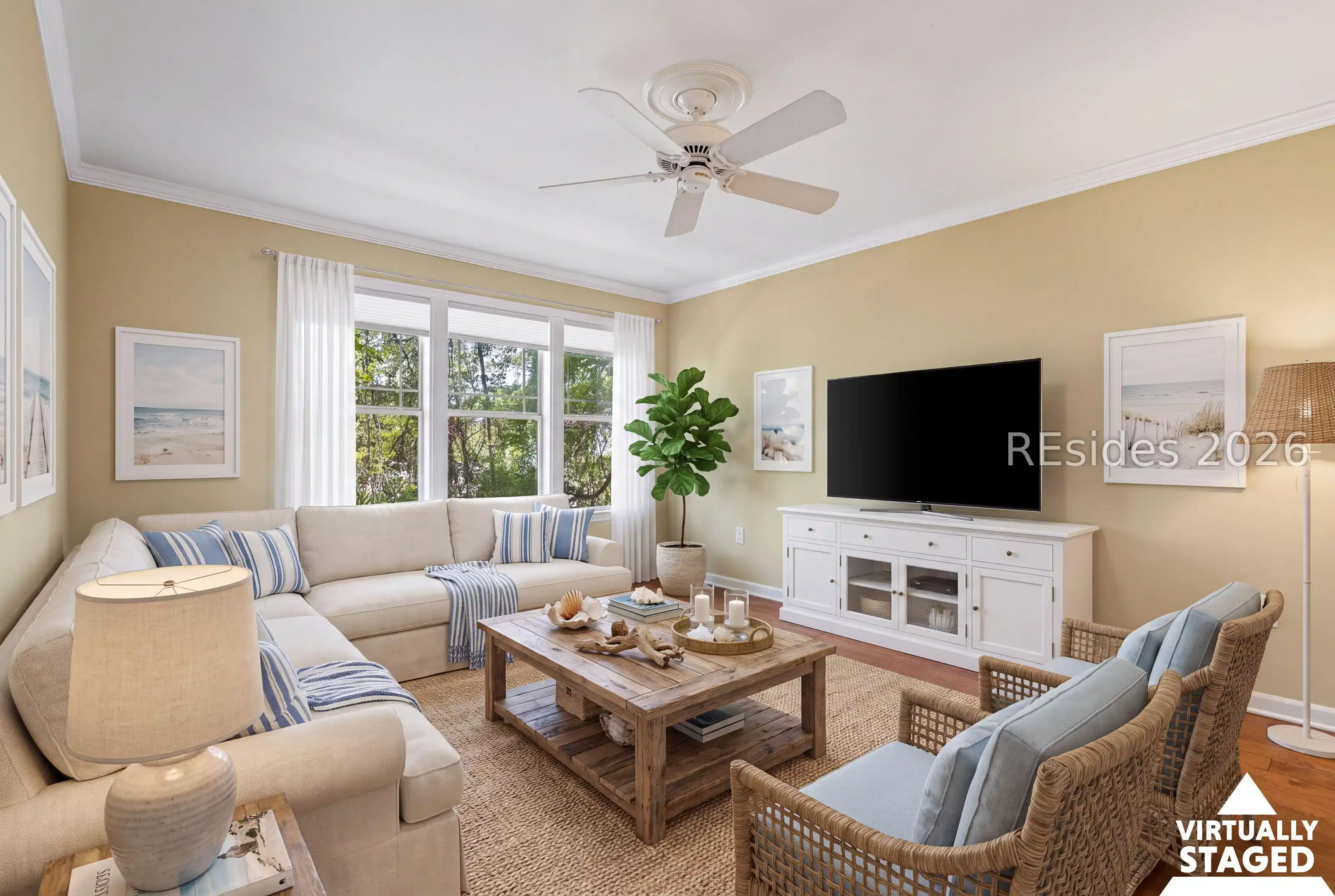 Image 1: Virtual staging living room area Image 1: Virtual staging living room area