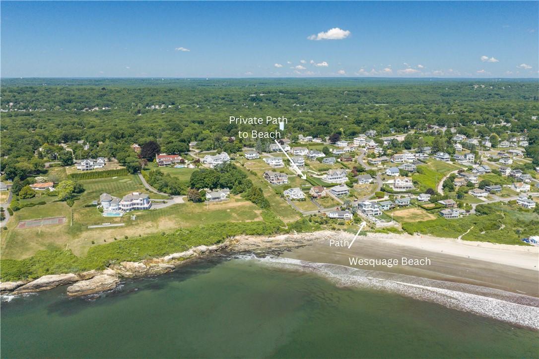 Image 4: Arrows shows the location of the path and beach