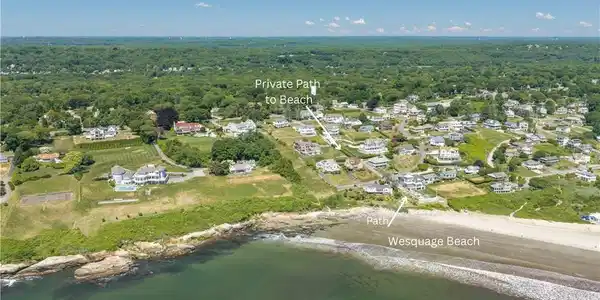 Image 4: Arrows shows the location of the path and beach