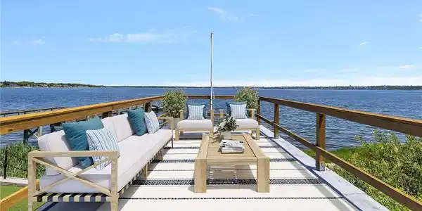 Image 3: Virtually staged boathouse deck