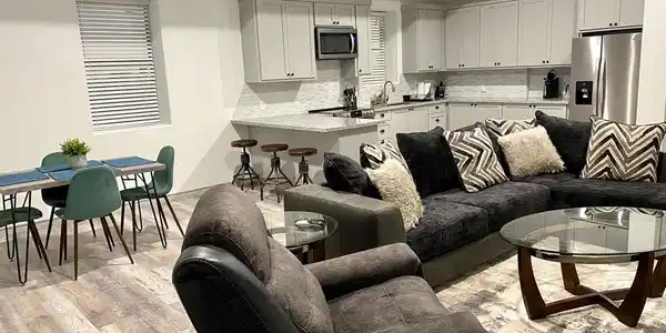 Image 4: Upstairs Kitchen/ Living Room/ Dining