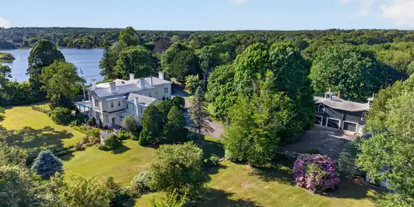 Image 2: Cove Lawn - Stonington Estate nestled on 3.9 manicured acres. Primary home, guest cottage and barn-garage. Water Views.