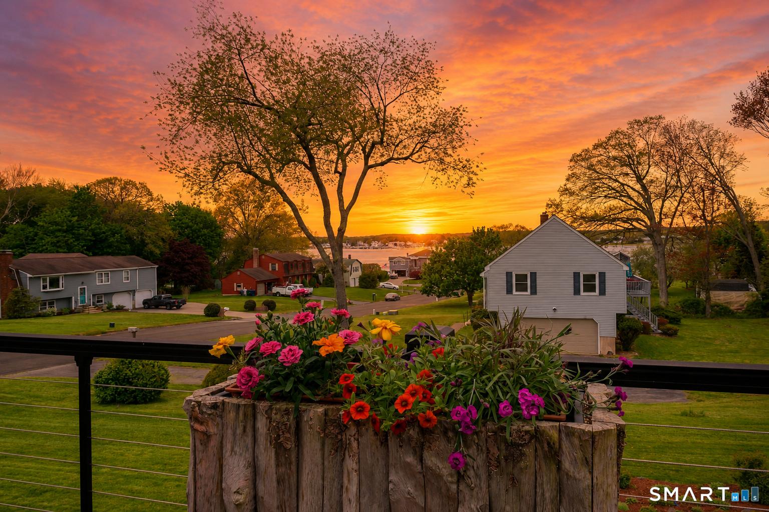 Image 3View: Beautiful sunset views over Niantic River from the deck