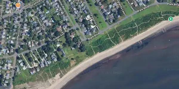 Image 2Aerial View: Coastal Lordship - Close to the Beach and Long Island Sound.