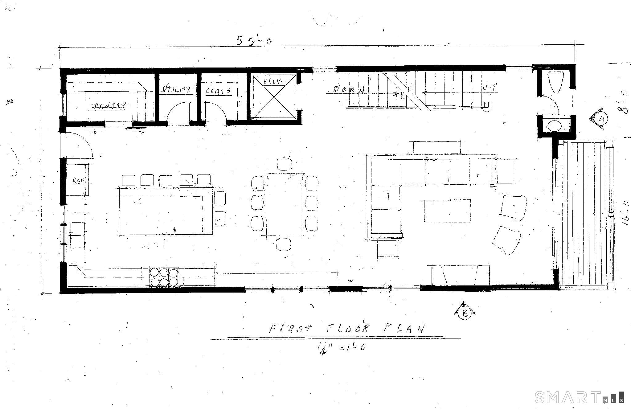 Image 3: Main Floor Layout - Hand drawn architectural sketch.