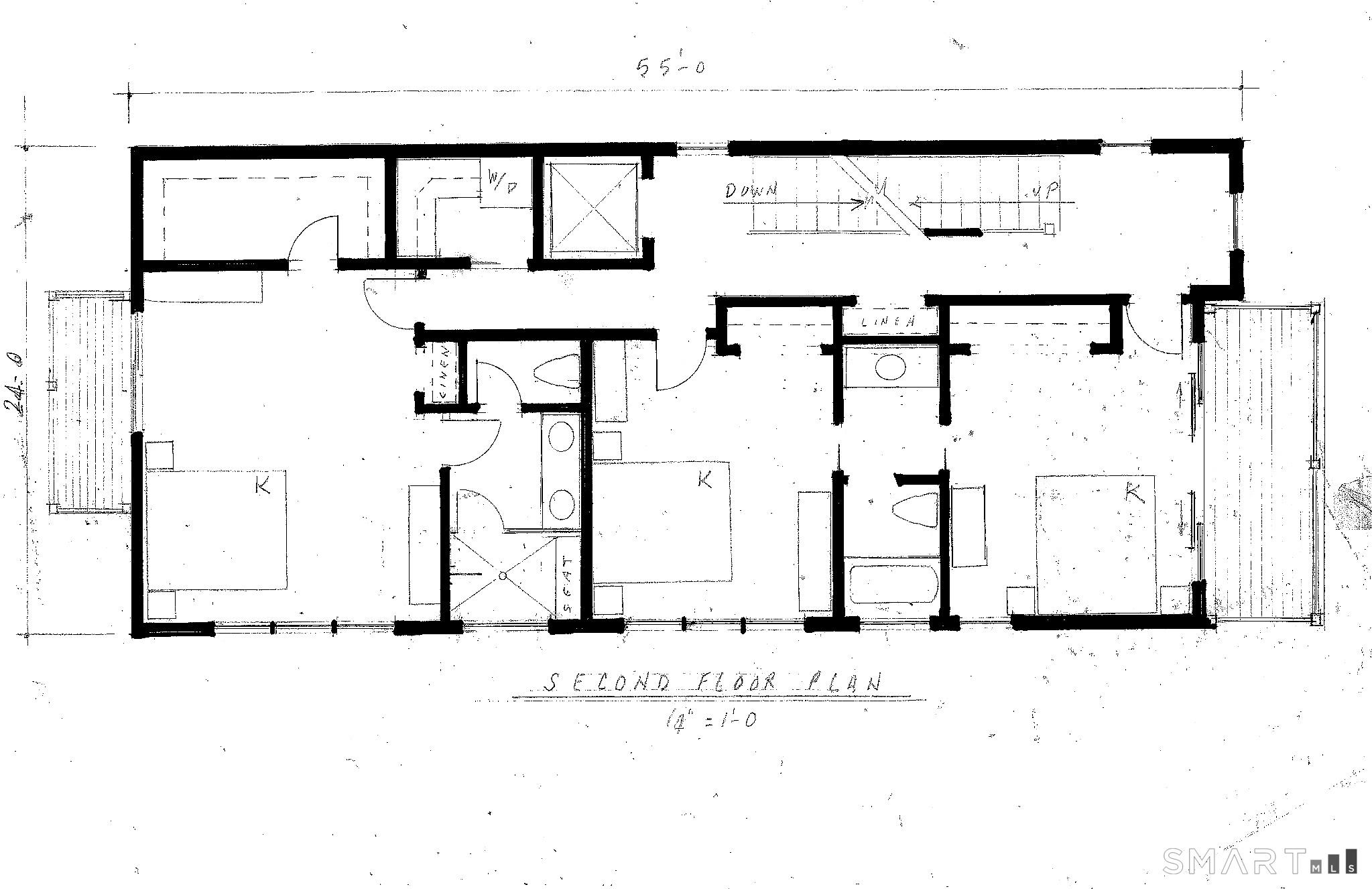 Image 4: Second Floor Layout - Hand drawn architectural sketch.