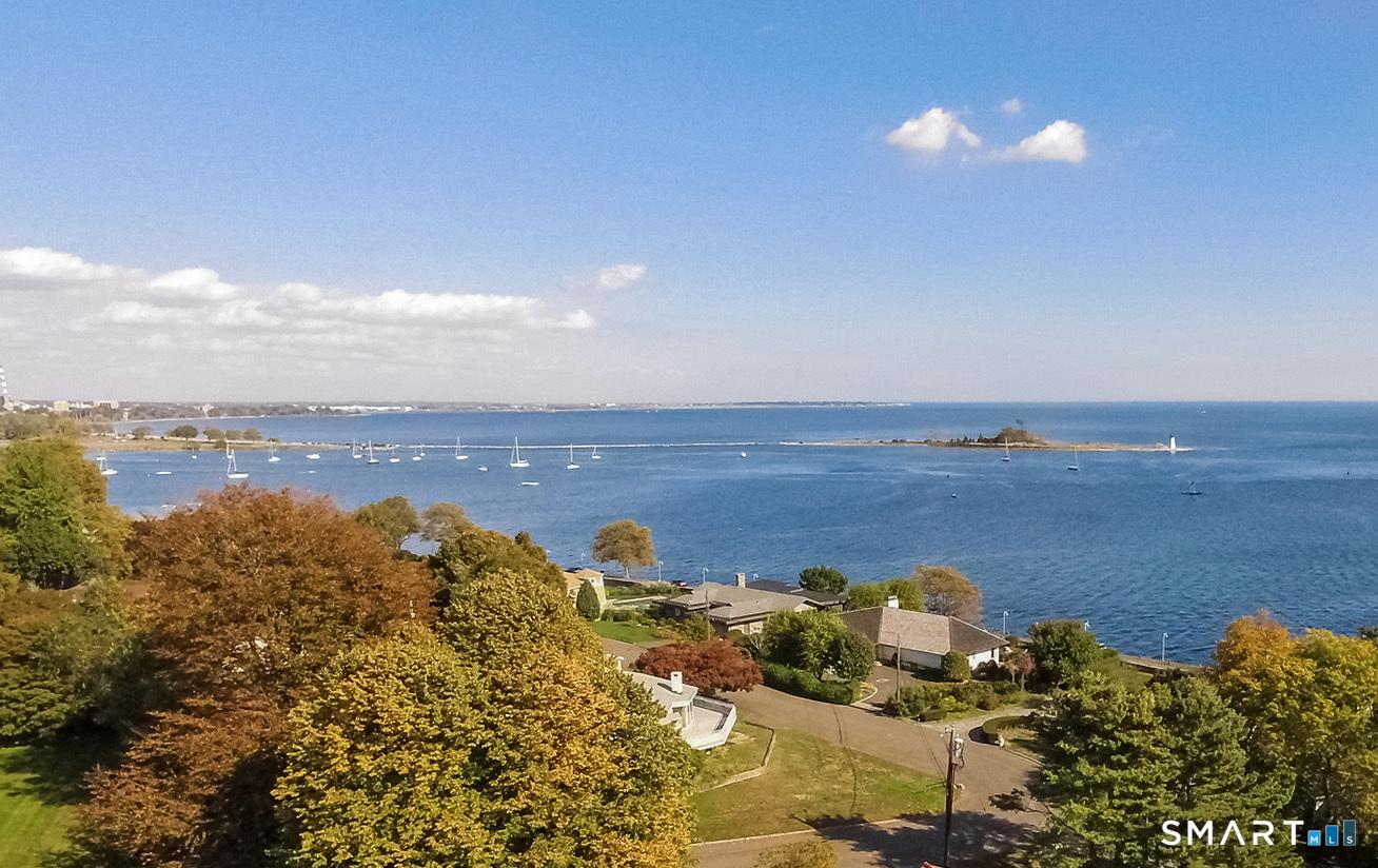 Image 3Aerial View: View of front of home with Long Island Sound and Black Rock Harbor.