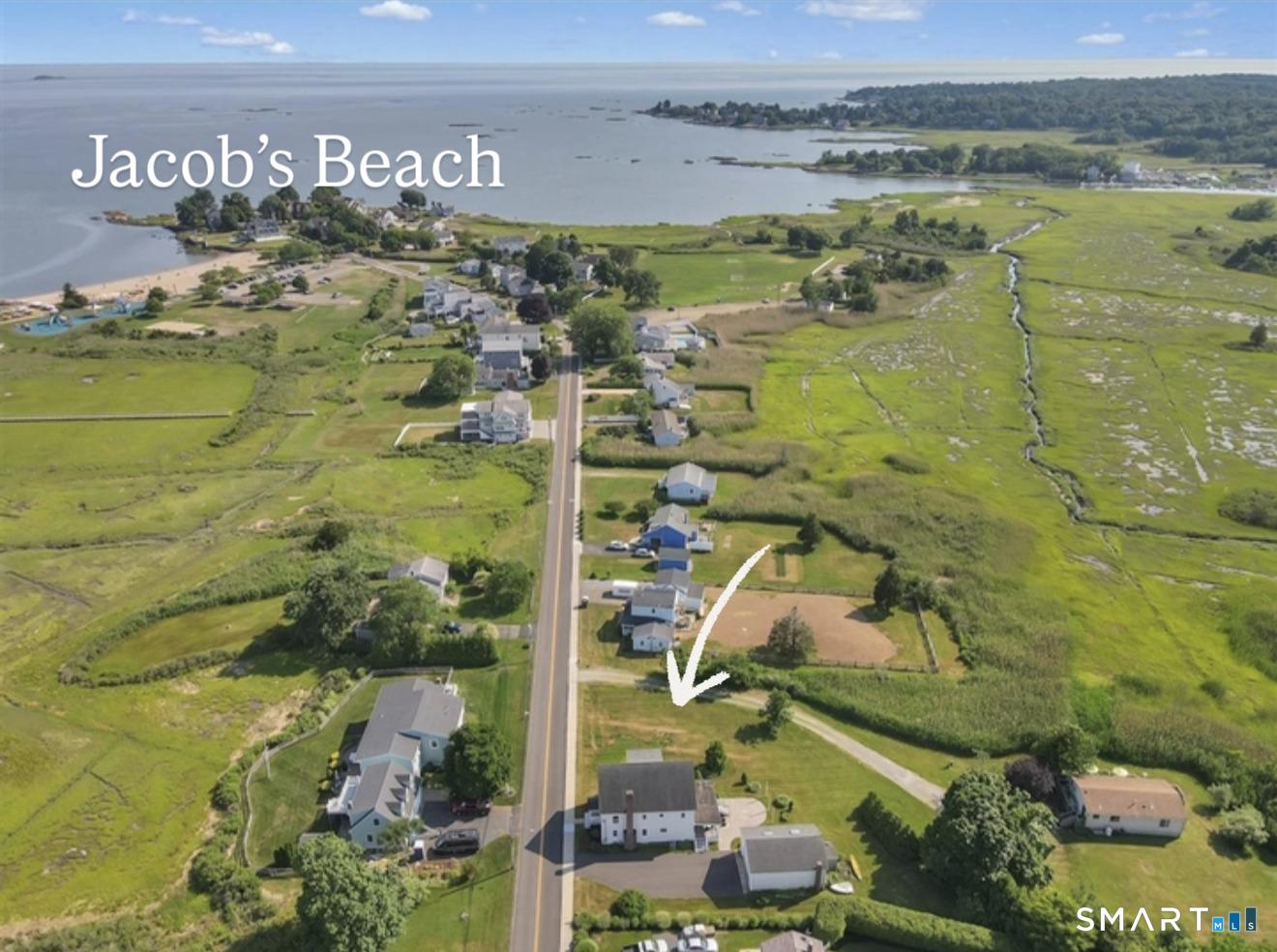 Image 1Aerial View: Desirable location Steps to the Beach, marina, and the Guilford Green.