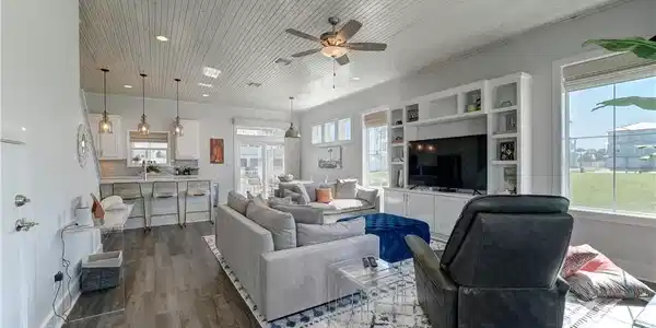 Image 4: Vinyl Floors, wood plank ceiling, open floor plan